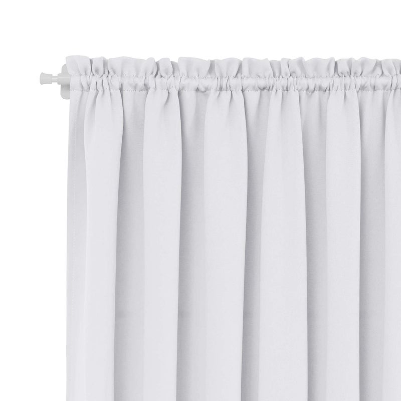 Deconovo Blackout Door Curtain for Glass Doors & Sidelights, Thermal Insulated Privacy Panel with Dual Rod Pockets & Adjustable Tieback, Machineâ€‘Washable Curtain (25W x 40L, Greyish White, 1 Panel) - Image 5